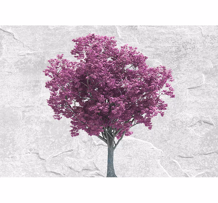 Fototapet blomster lilla træblomster - TenStickers