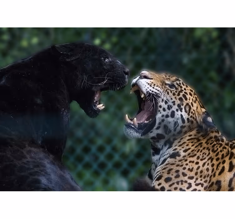 Fototapet dyr panther og jaguar - TenStickers