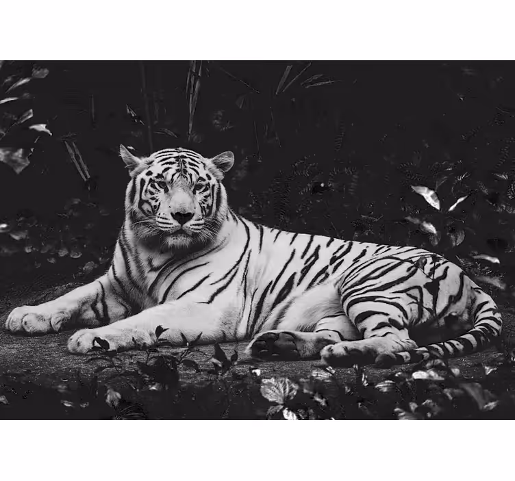 Fototapet dyr noble hvid tiger - TenStickers