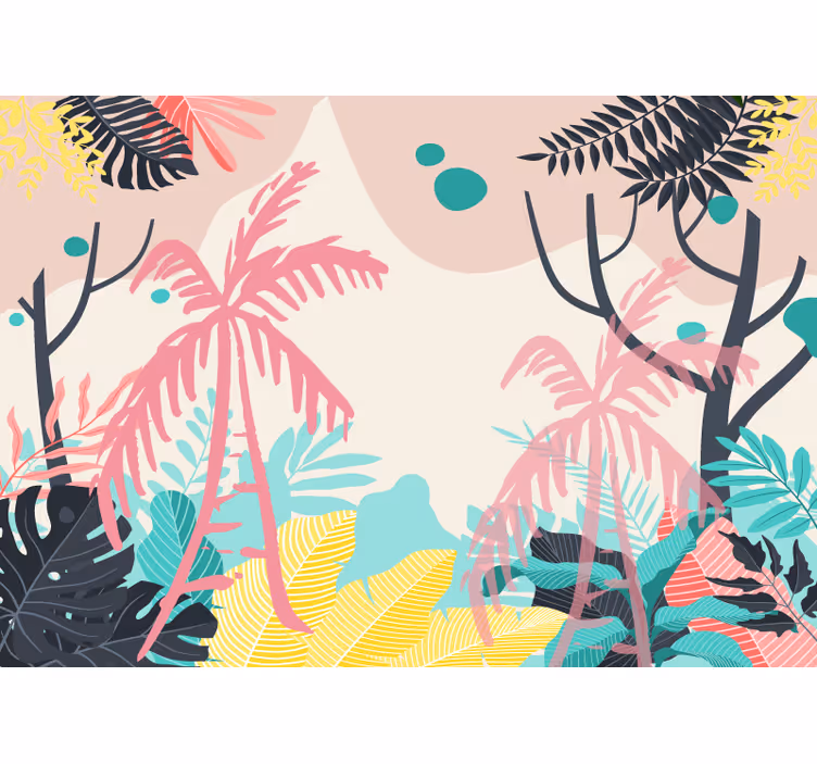 Natur fototapet tropisk planteliv - TenStickers