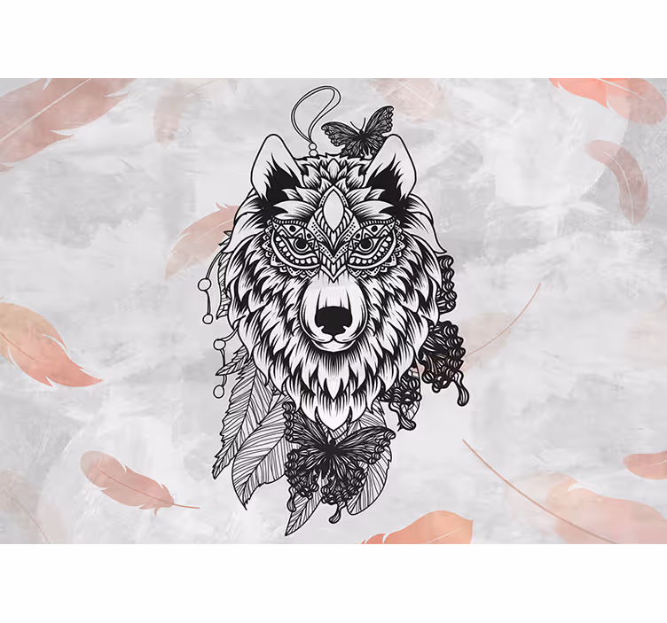 Fototapet til teenageværelse wolf dekorationskunst - TenStickers