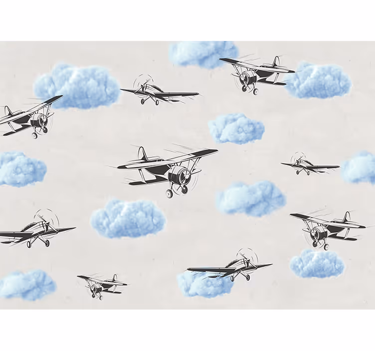 Fototapet køretøj flyvende vintage flyvemaskiner - TenStickers