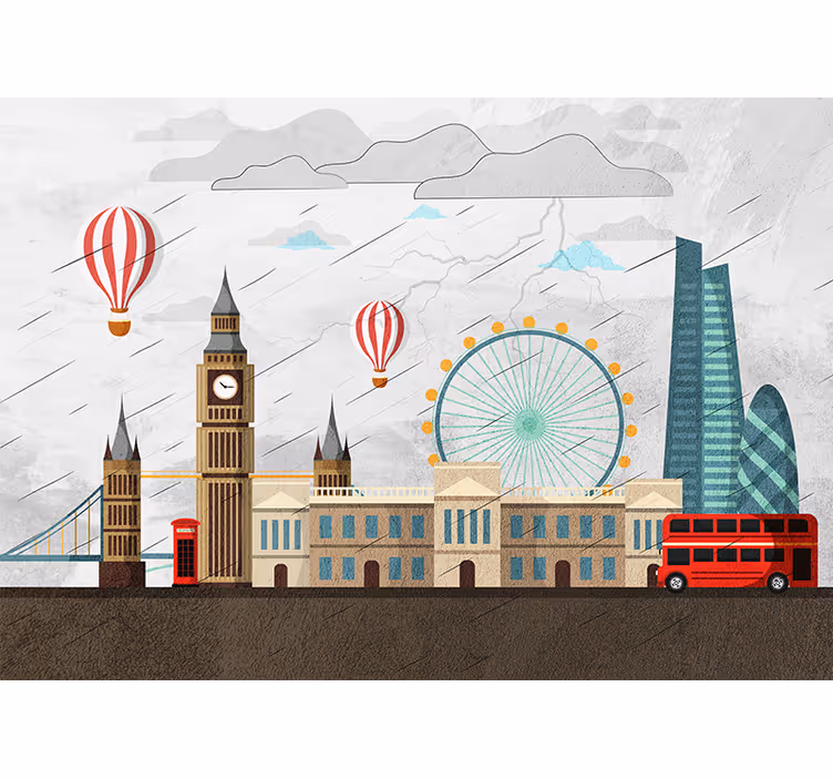 London fototapet med udsigt over byen - TenStickers