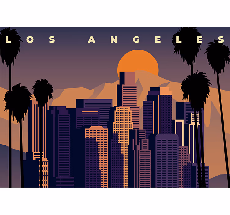 Fototapet af byer los angeles skyline - TenStickers