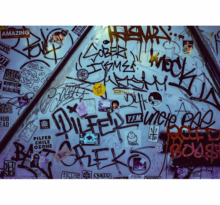 Graffiti væg design Urban kunst fototapeter - TenStickers