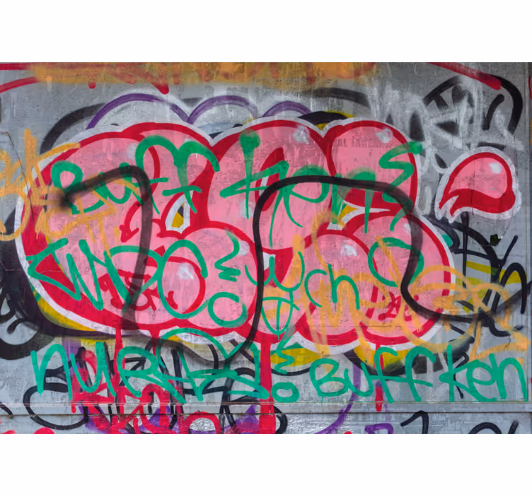 Graffiti fototapet i livlig bykunst - TenStickers