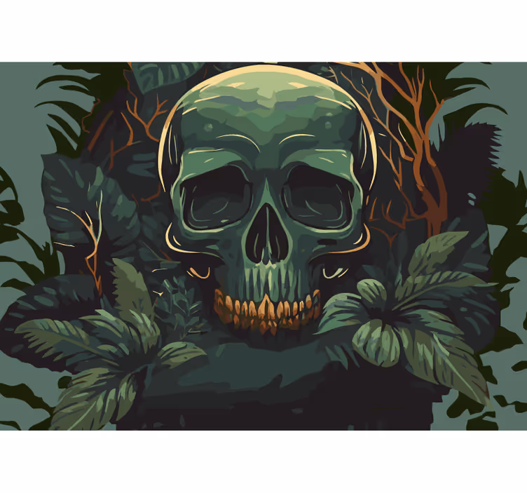 Dødens hoved fototapet jungle - TenStickers