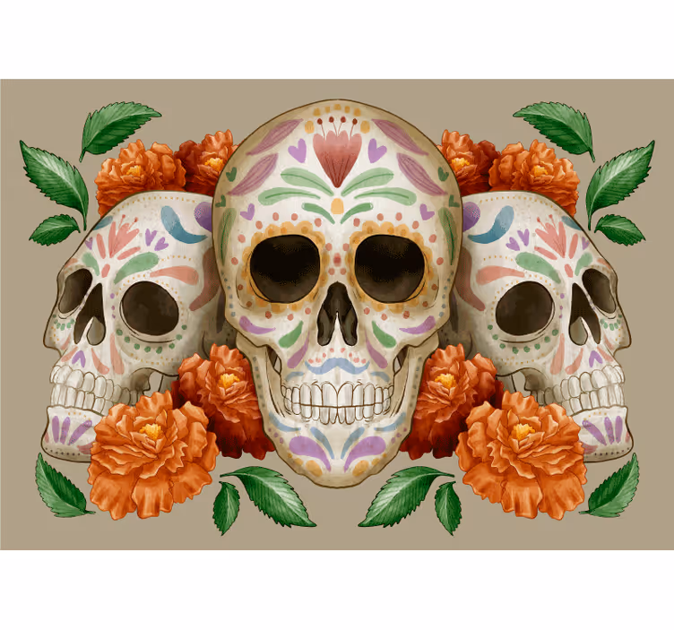 Kranie i mexicansk stil fototapet strand - TenStickers