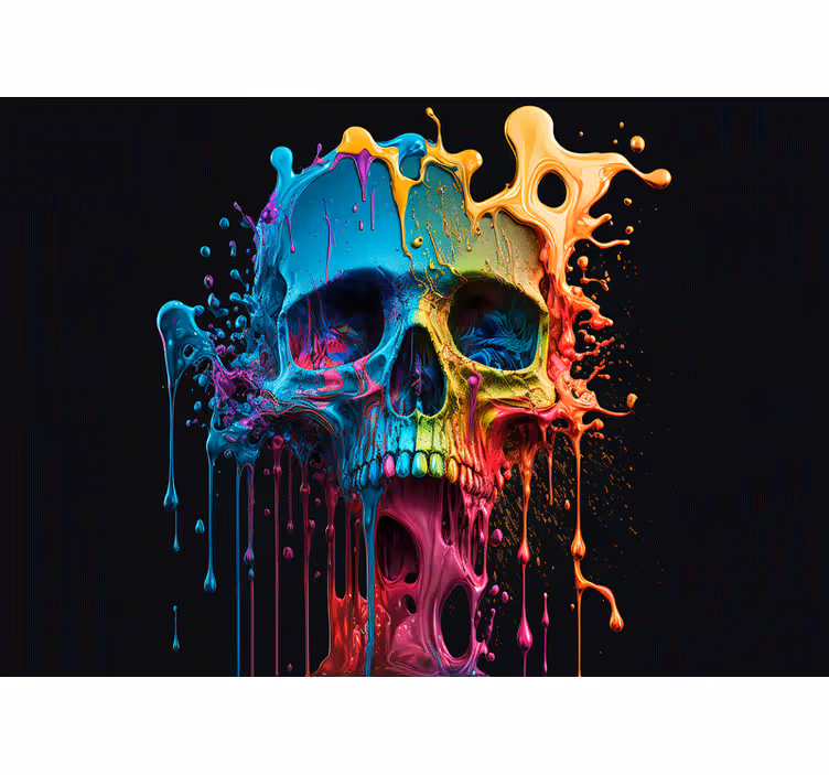 Dødshoved kunst fototapet enhjørning - TenStickers