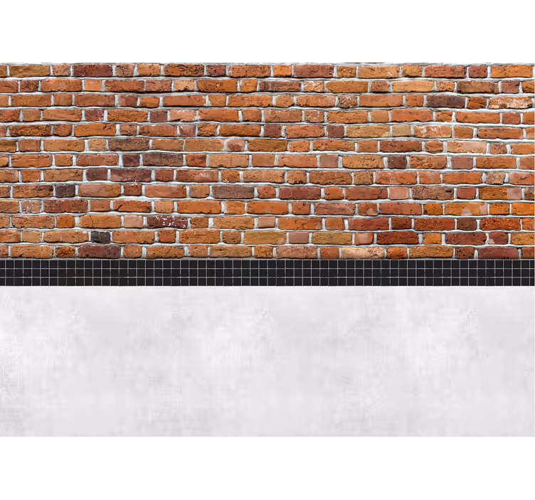 Mursten med fliser fototapet - TenStickers