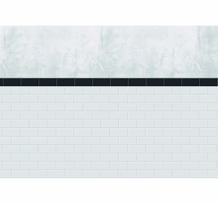 Hvide fliser fototapet beton - TenStickers