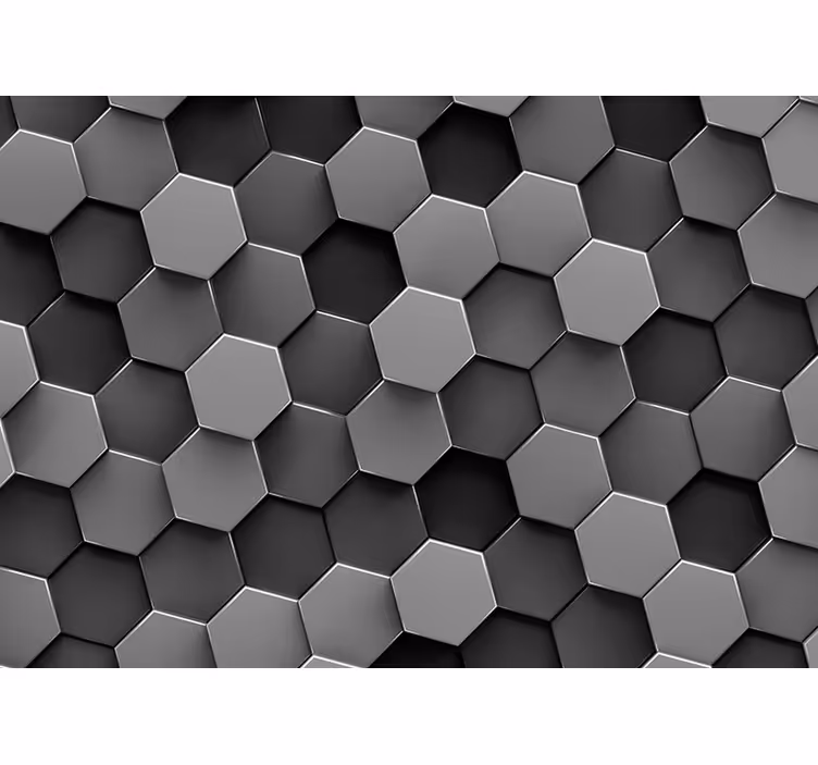 3d hexagoner fototapet stue - TenStickers