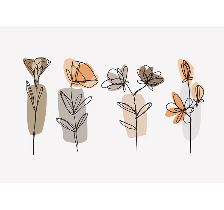 Minimalistisk stil hortensia fototapet - TenStickers