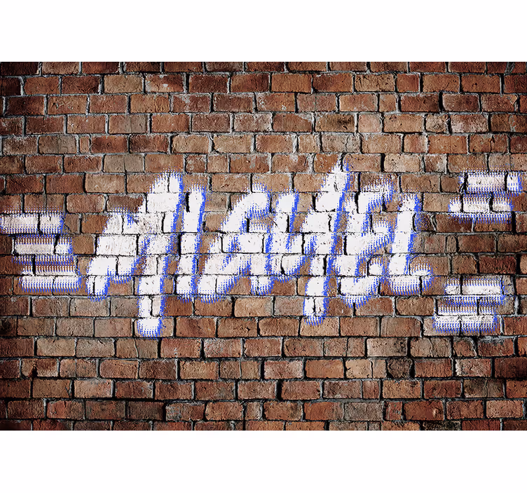 Murstensgrafitti med navn fototapet - TenStickers