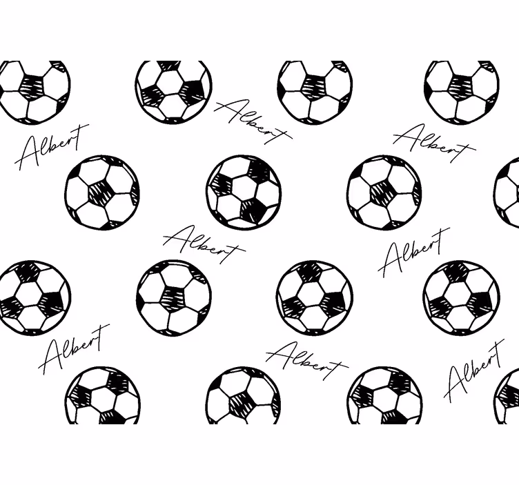 Fodbold med navn fototapet til børneværelse - TenStickers
