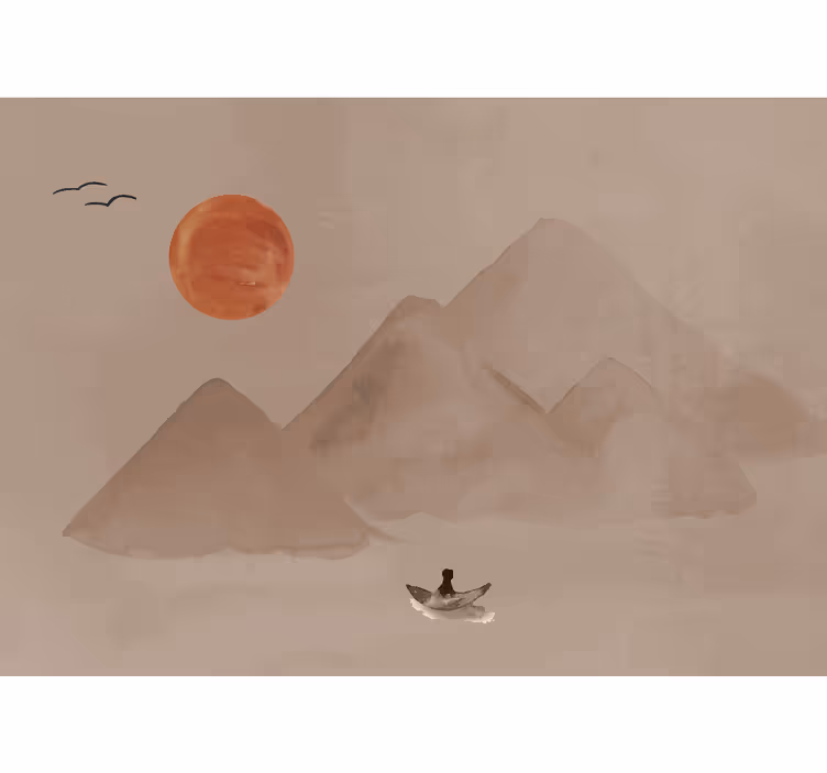 Fototapet terracotta japansk atmosfære - TenStickers