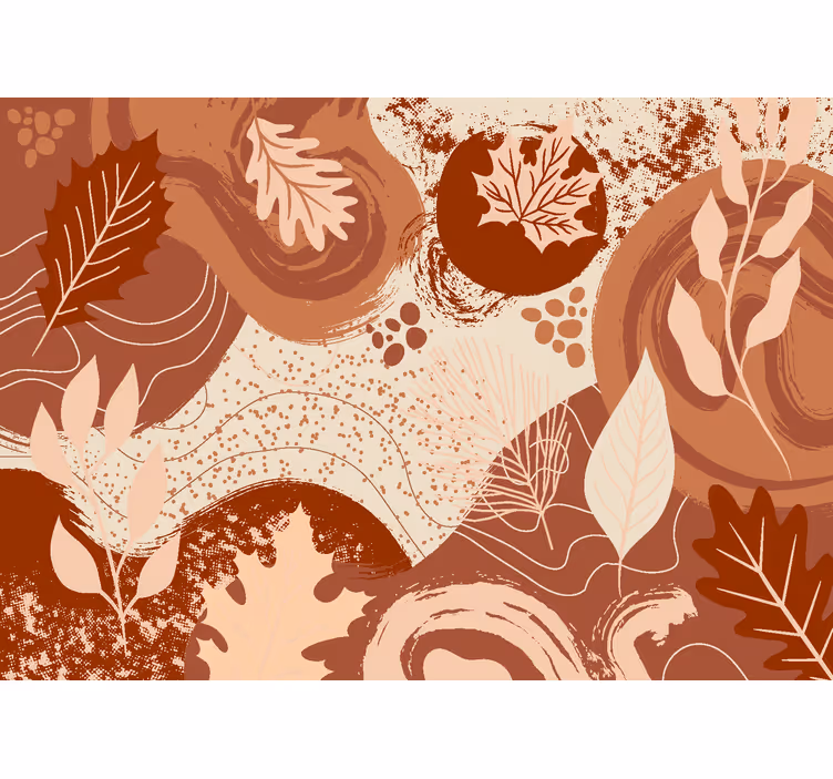 Planter og blomster fototapet terracotta - TenStickers