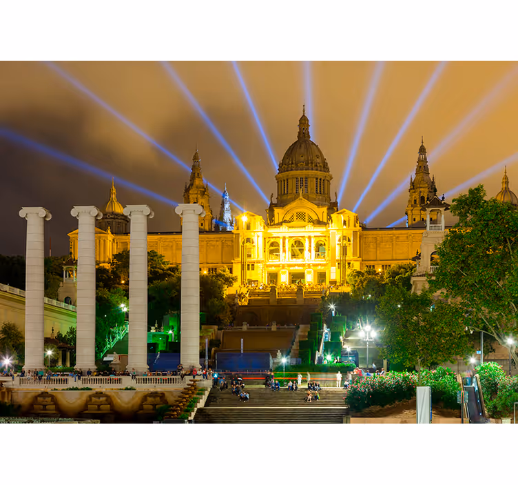 Barcelona natlys fototapet af byer - TenStickers