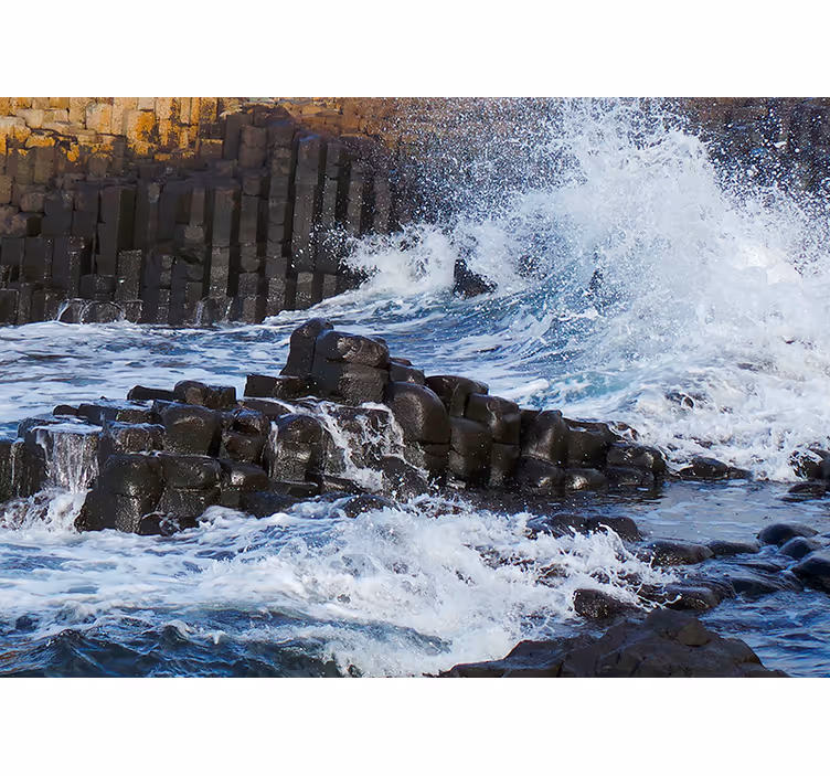 Oceaniske basaltsøjler fototapet hav - TenStickers