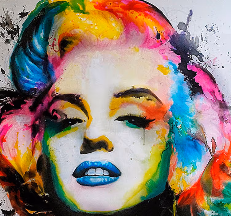 Farverig marilyn monroe urban art fototapet - TenStickers