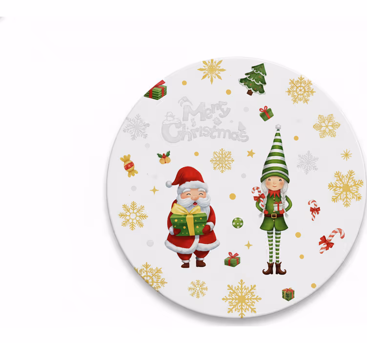 Jule bordskåner med julemand og nisse - TenStickers