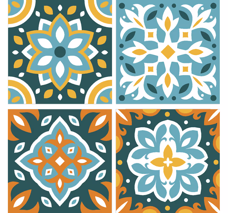 Farverige ornament fliser coaster - TenStickers