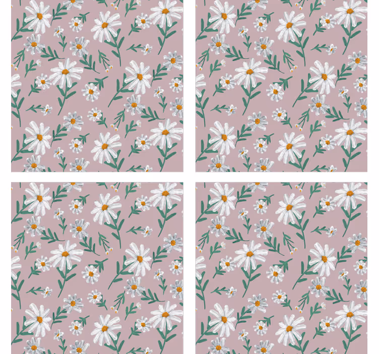 Coaster med blomster mønster baggrund - TenStickers