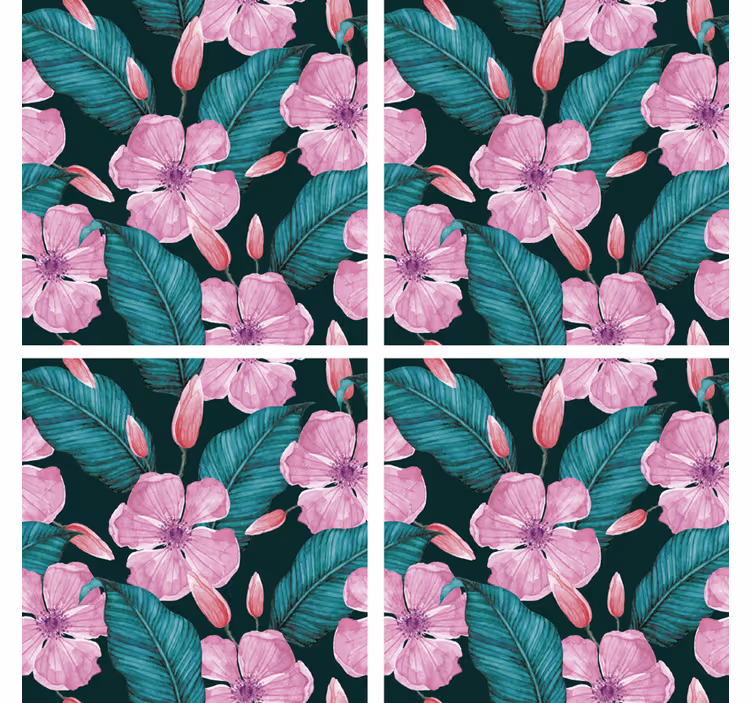 Blomster og blade natur coaster - TenStickers