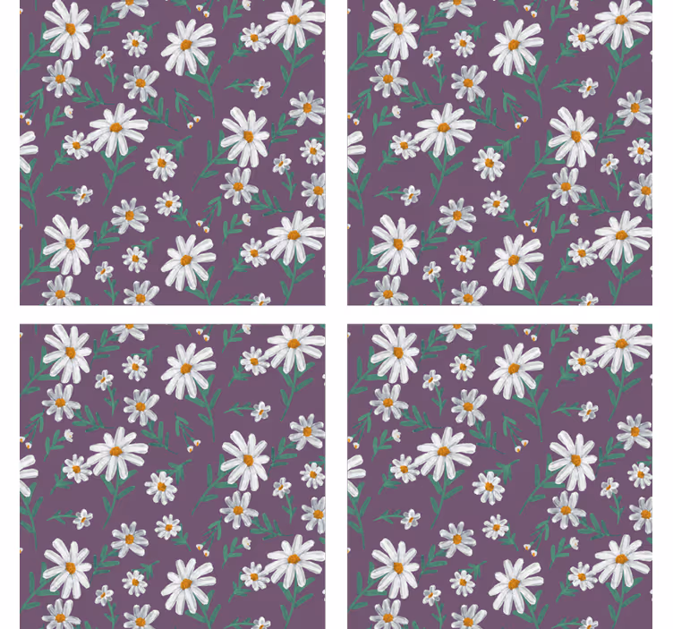 Coaster med lilla blomsterdesign - TenStickers