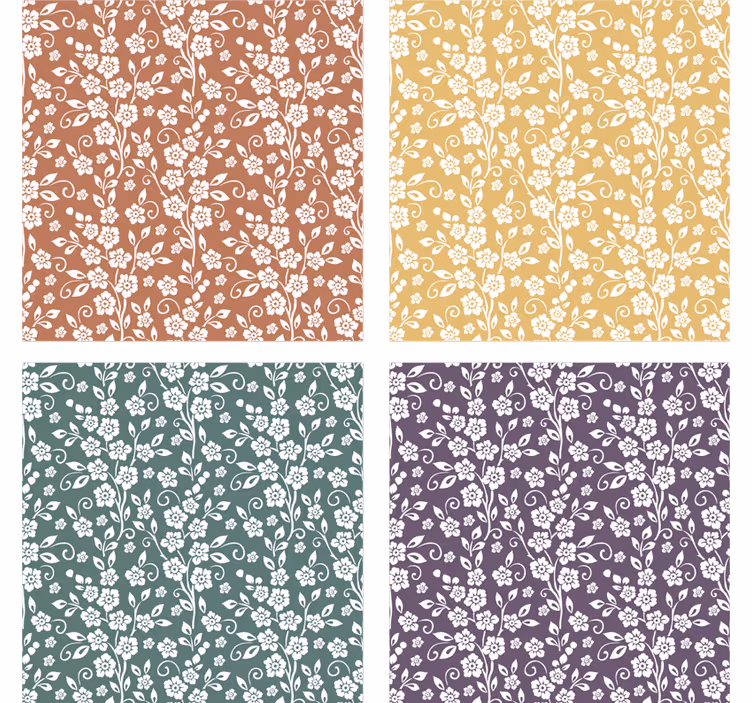 Elegant blomster mønster coaster - TenStickers