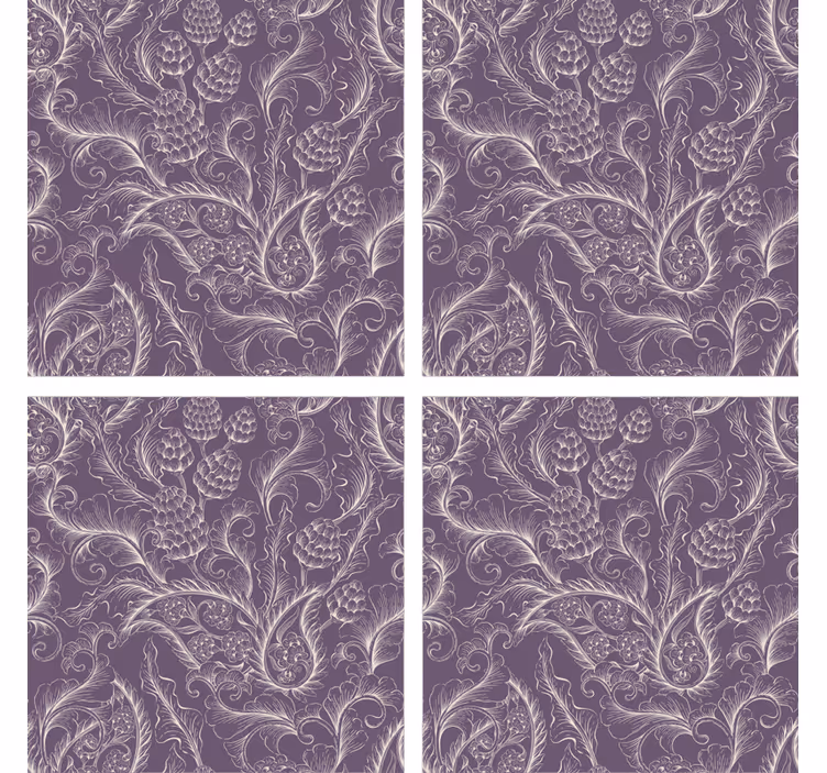 Coaster med yndefuldt botanisk motiv - TenStickers