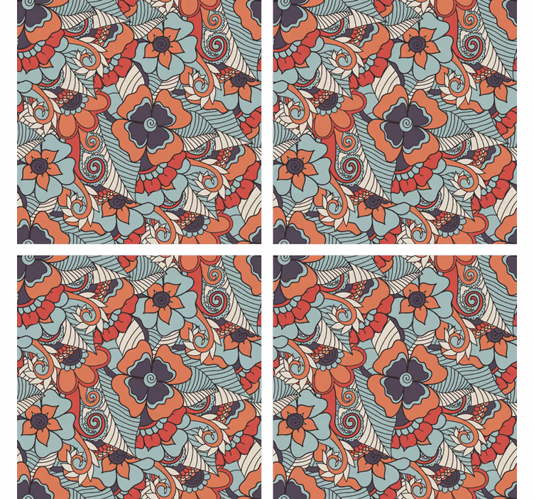 Coaster med blomstermønster koncept - TenStickers