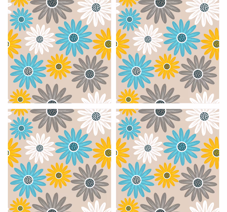 Farverige tusindfryd coaster - TenStickers