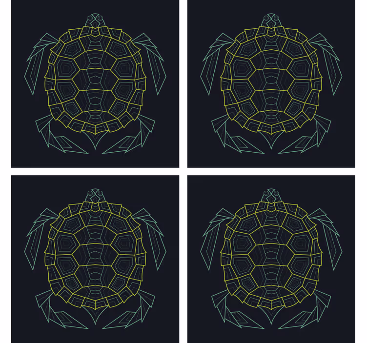 Skør coaster geometrisk skildpadde figur - TenStickers