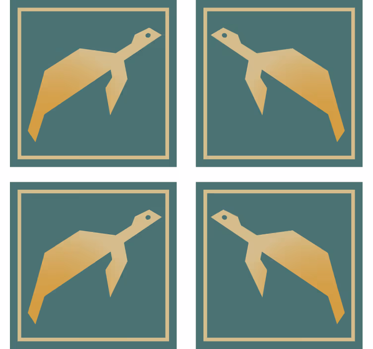 Geometrisk skildpadde coaster sæt - TenStickers