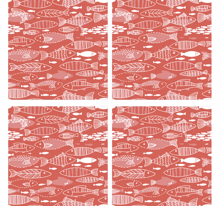 Fantastisk mange fisk under havets røde fiskebaner - TenStickers