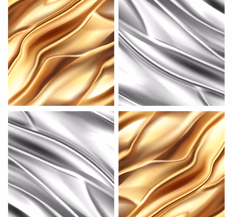 Coaster i glitrende metalbølger - TenStickers