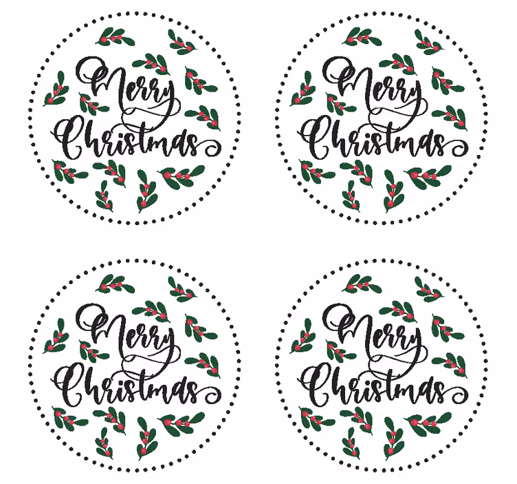 Jule bordskåner glædelig jul med mistelten design - TenStickers