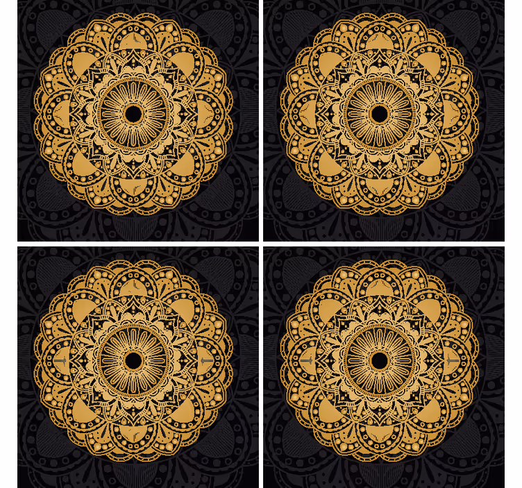 Guld mandala drink coaster - TenStickers