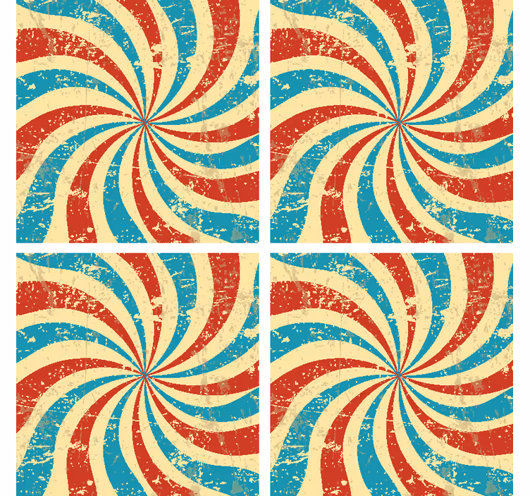 Grunge vintage striber drikke coaster - TenStickers