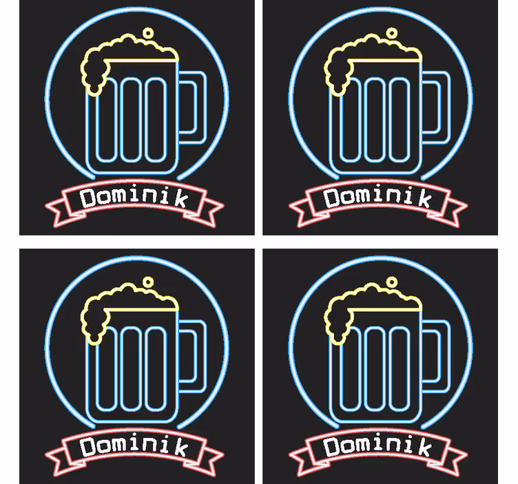 Neonøl med navn ølmåtter - TenStickers