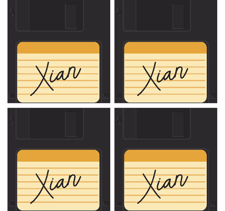 Diskett med navn geek coasters - TenStickers
