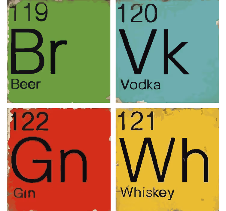 Periodiske tabel geek coasters - TenStickers