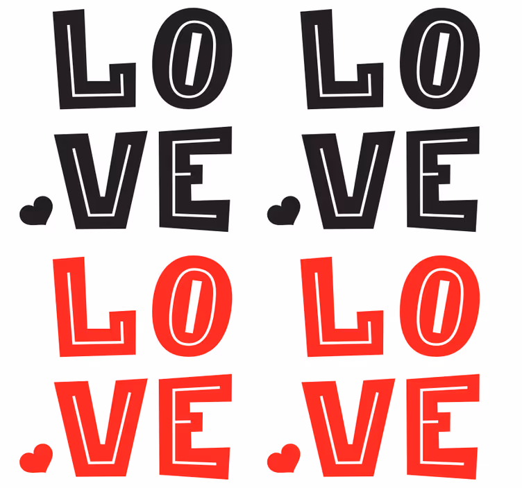Tekst coaster bold kærlighed typografi - TenStickers