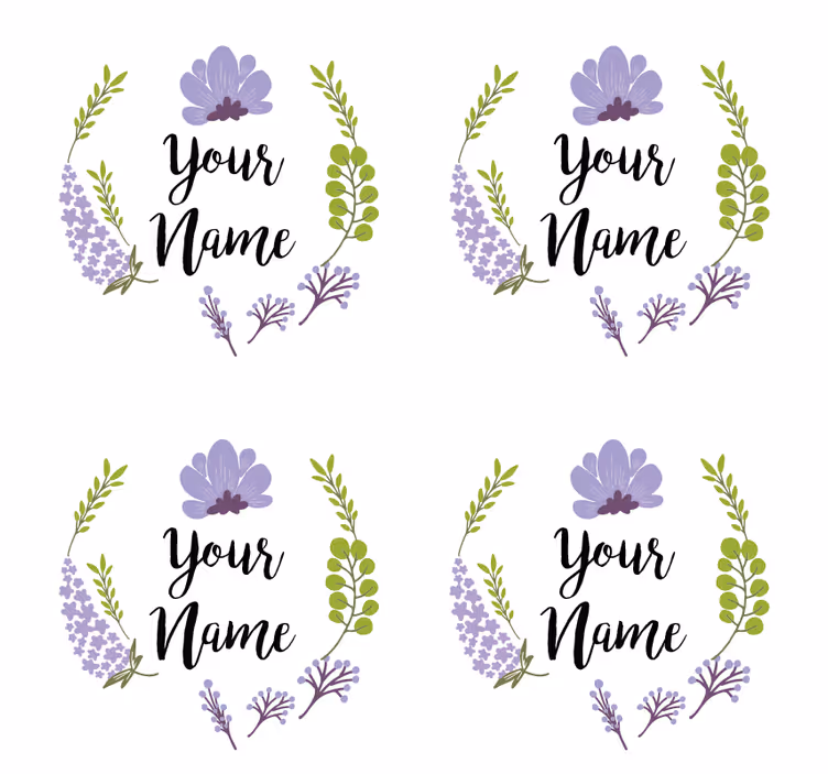 Personlig coaster med blomsterdesign - TenStickers