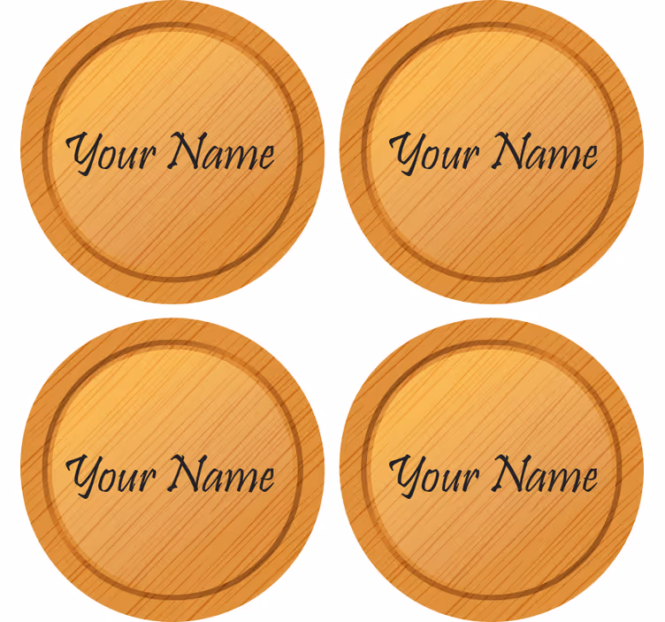 Træ tekstur med tekst personaliserede coasters - TenStickers