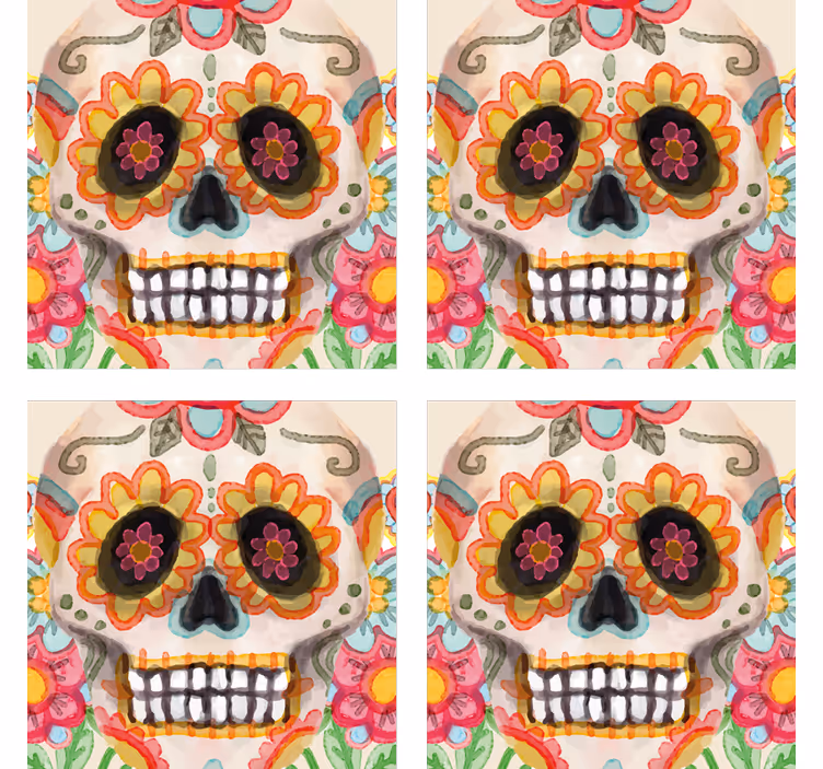 Mexicansk kraniet drink coaster - TenStickers