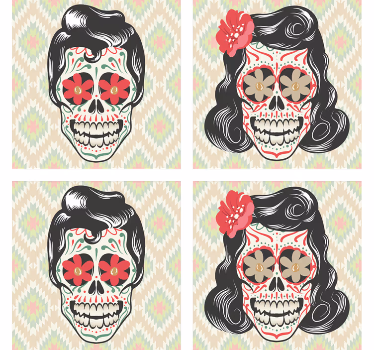 Halloween kranier drikke coaster - TenStickers
