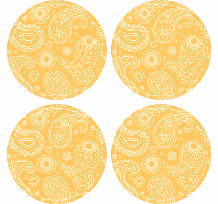 Coaster med detaljeret paisley mønster - TenStickers