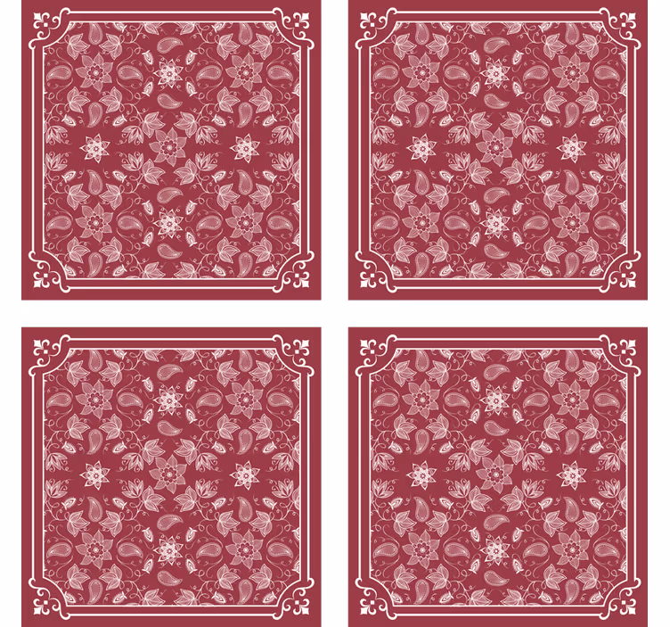 Vintage coaster med blomster mønster flise - TenStickers